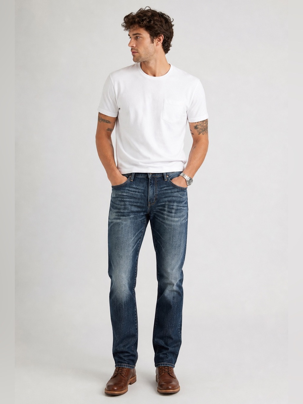 Lucky Brand Men’s Straight Leg Jeans 38x32 Medium Wash | Classic Fit